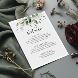Greenery Wedding Details Eintrittskarte elegant Begleitkarte