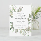 Greenery Wedding Einladung (Stehend Vorderseite)