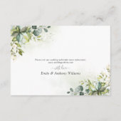 Greenery Wedding Enclosure Card Begleitkarte (Rückseite)