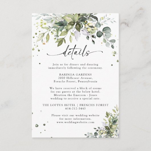 Greenery Wedding Enclosure Card Begleitkarte (Vorderseite)