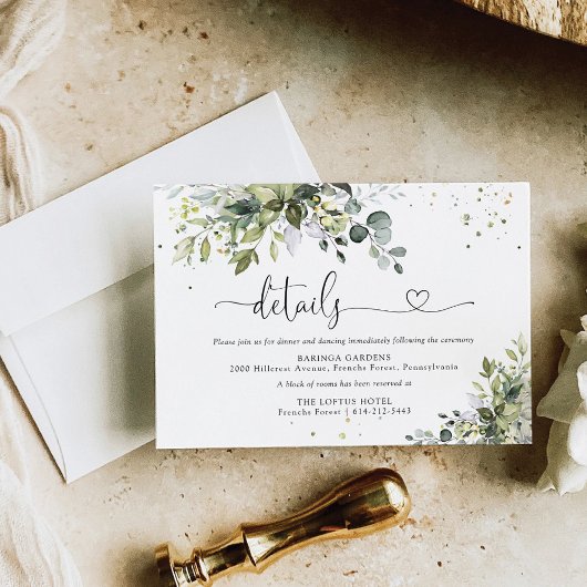 Greenery Wedding Enclosure Card Begleitkarte