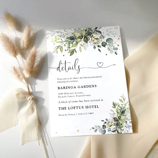 Greenery Wedding Enclosure Card Begleitkarte
