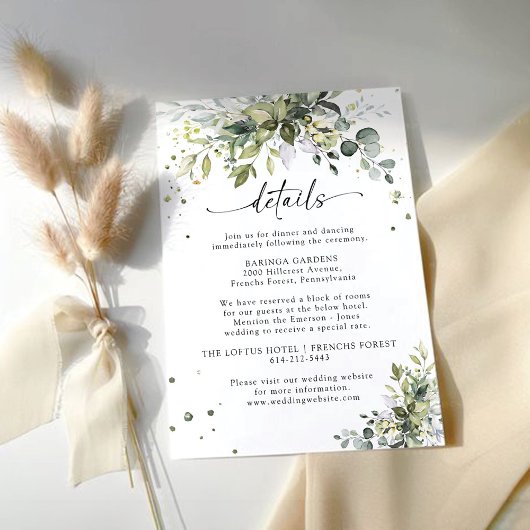 Greenery Wedding Enclosure Card Begleitkarte