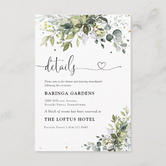 Greenery Wedding Enclosure Card Begleitkarte (Vorderseite)