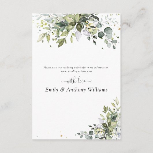 Greenery Wedding Enclosure Card Begleitkarte (Rückseite)