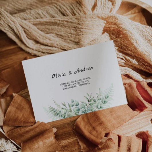 Greenery Wedding Envelope Address Template