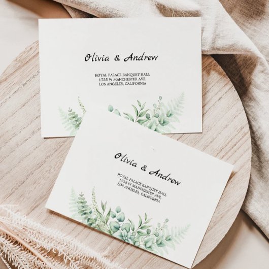 Greenery Wedding Envelope Address Template