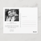 Greenery Wedding Foto Vielen Dank Watercolor Postkarte (Rückseite)