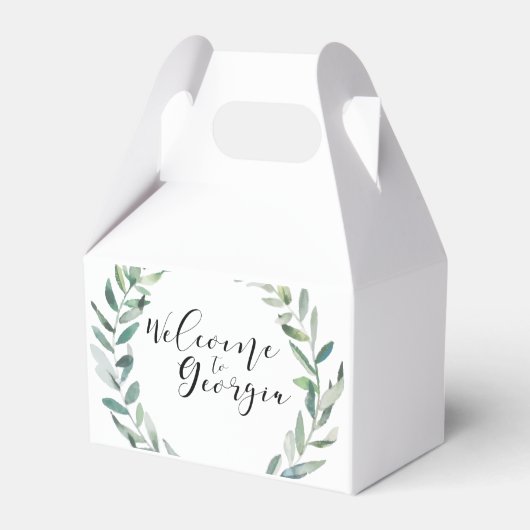 Greenery Wedding Gastgeschenk Hochzeit Boxes Geschenkschachtel (Vorderseite)
