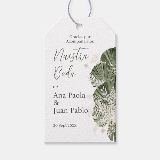 Greenery Wedding Geschenkanhänger (Vorderseite)