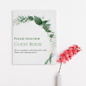 Greenery Wedding Guest Book Poster