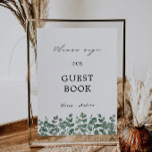 Greenery Wedding Guest Book Sign Template Einladung