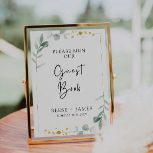 Greenery Wedding Guest Book Sign Template Einladung