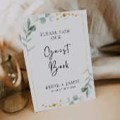 Greenery Wedding Guest Book Sign Template Einladung