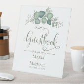 Greenery Wedding Guestbook Script Custom Sockelschild (In Situ)