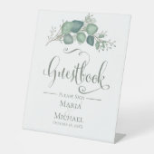 Greenery Wedding Guestbook Script Custom Sockelschild (Vorderseite)