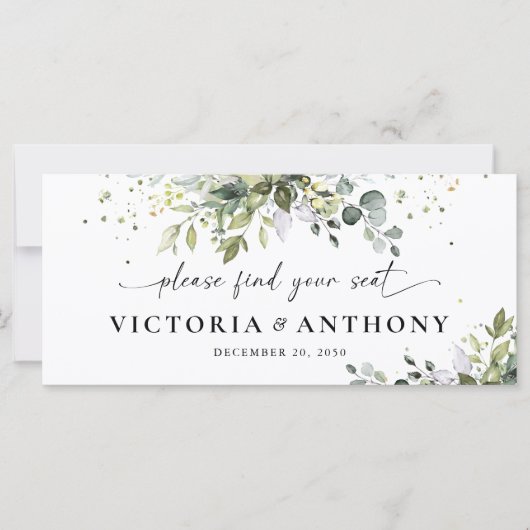 Greenery Wedding Head Table Sign (Vorderseite)