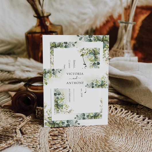 Greenery Wedding Invitation Bly Band