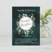 Greenery Wedding Invite, Abend Empfang Einladung (Stehend Vorderseite)