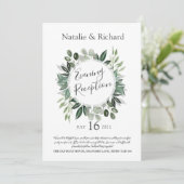 Greenery Wedding Invite, Abend Empfang Einladung (Stehend Vorderseite)