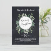 Greenery Wedding Invite, Abend Empfang Einladung (Stehend Vorderseite)