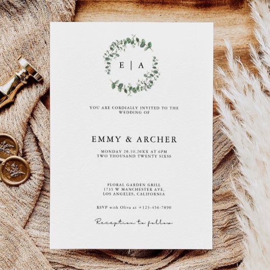 Greenery Wedding Invites Template Einladung