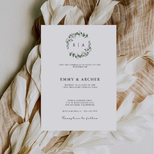 Greenery Wedding Invites Template Einladung