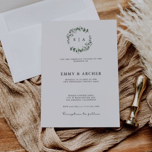 Greenery Wedding Invites Template Einladung