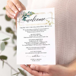 Greenery Wedding Itinerary - Wedding Hotel Bag Programm