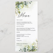 Greenery Wedding Menu Menükarte (Vorderseite)