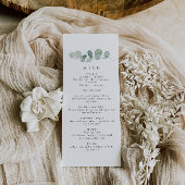 Greenery Wedding Menu Menükarte