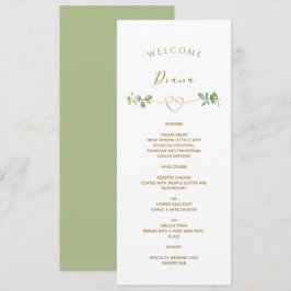 Greenery Wedding Menu mit Gast Name Menükarte