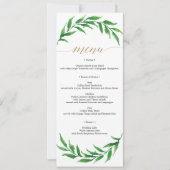 Greenery Wedding Menu oder Brautparty Menu Einladung (Vorderseite)