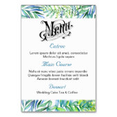 Greenery Wedding Menu+Tischnummer Card Tischnummer (Rückseite)