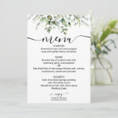 Greenery Wedding Menü Wasserfarbe Eukalyptus Karte (Stehend Vorderseite)