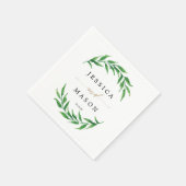 Greenery Wedding Napkin Cocktail Napkin Serviette (Ecke)