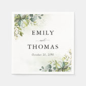 Greenery Wedding Napkins Serviette (Vorderseite)