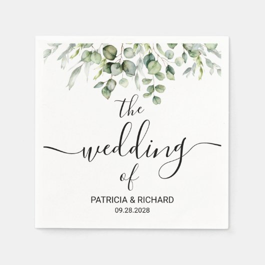 Greenery Wedding Napkins Serviette (Vorderseite)