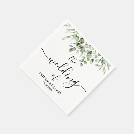 Greenery Wedding Napkins Serviette (Ecke)