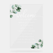 Greenery Wedding Order of Events Acrylschild (Vorderseite)