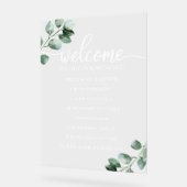 Greenery Wedding Order of Events Acrylschild (Winkel)