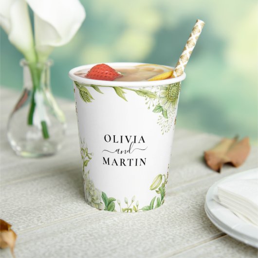 Greenery Wedding Paper Cups Pappbecher (In Situ)