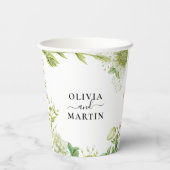 Greenery Wedding Paper Cups Pappbecher (Rückseite)