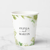 Greenery Wedding Paper Cups Pappbecher (Vorderseite)