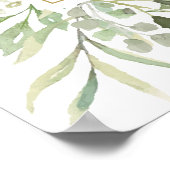 Greenery Wedding Portrait Begrüßungszeichen Poster (Ecke)