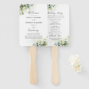 Greenery Wedding Program Hand Fan Fächer