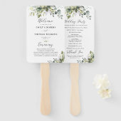 Greenery Wedding Program Hand Fan Fächer (Vorne und Hinten)
