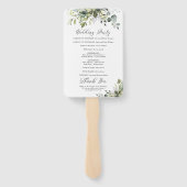 Greenery Wedding Program Hand Fan Fächer (Rückseite)