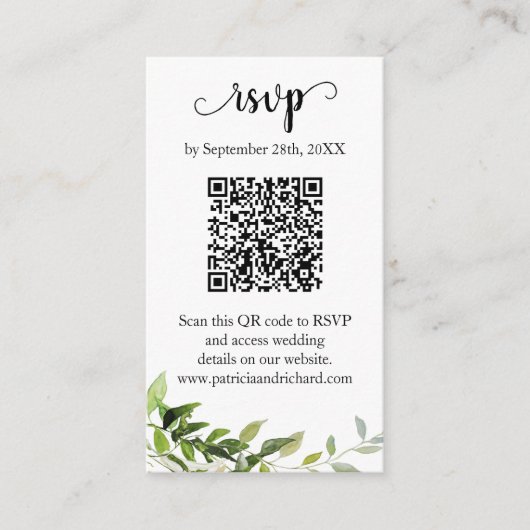 Greenery Wedding QR Online UAWG Begleitkarte (Vorderseite)