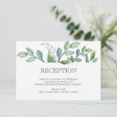 GREENERY Wedding Reception Card Begleitkarte (Stehend Vorderseite)